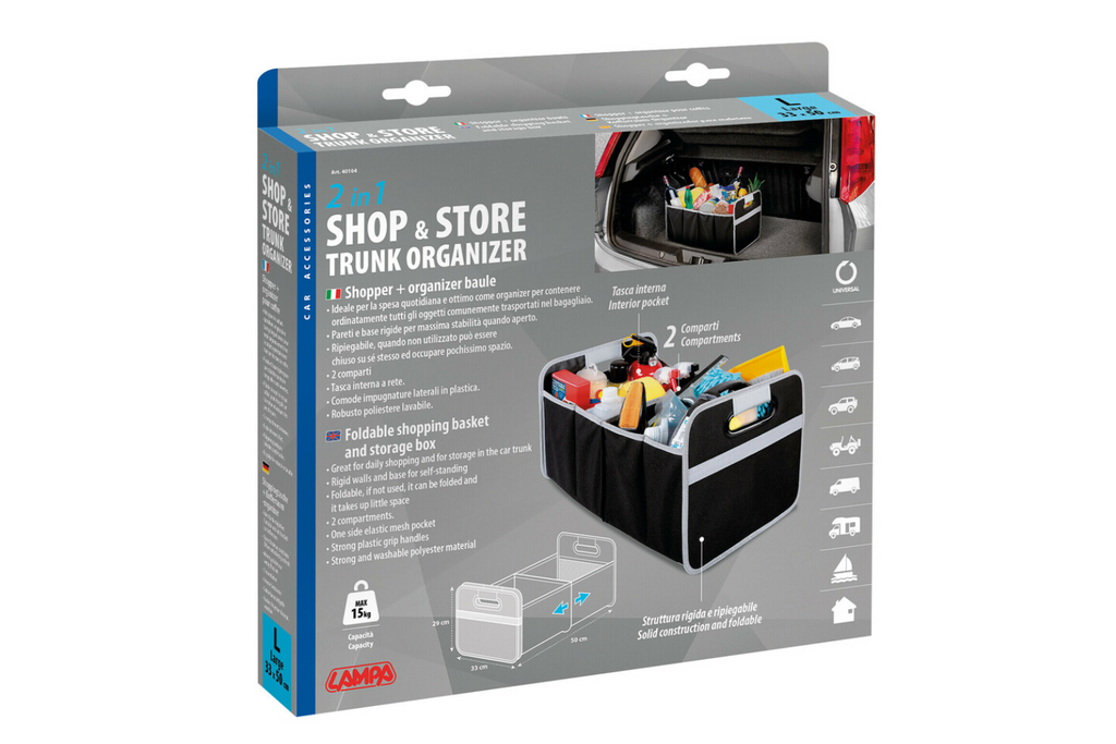 LAMPA Shop&Store L boodschappenmand opvouwbare opbergmand 50x33cm