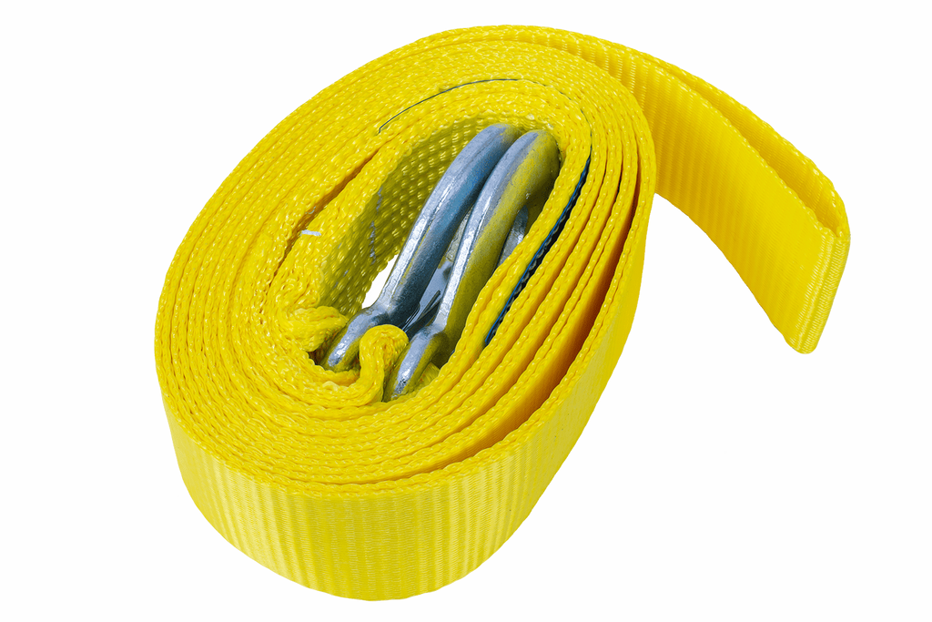 UNITRAILER sleepkabel met haken sleepband 4,5 m/50 mm/3 ton geel