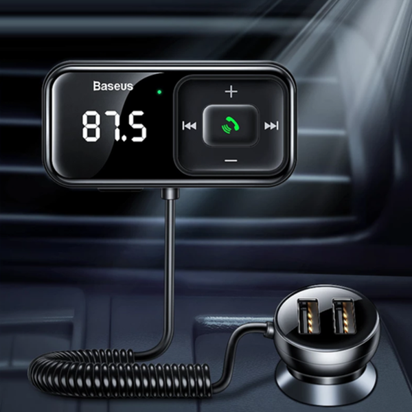 FM-zender BASEUS T typed S-16 bluetooth 5.0 MP3 + autolader 2x USB