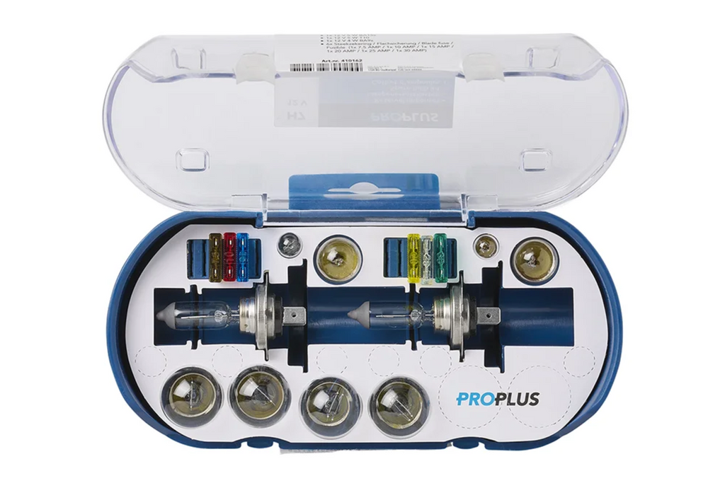 H7-lampenset voor camper, auto ProPlus 410162 reserveset van 16 stuks