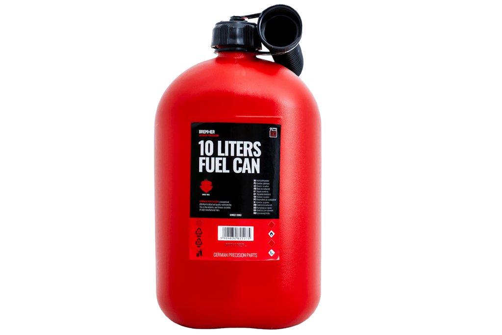 10L HERMON plastic jerrycan met trechter, rood