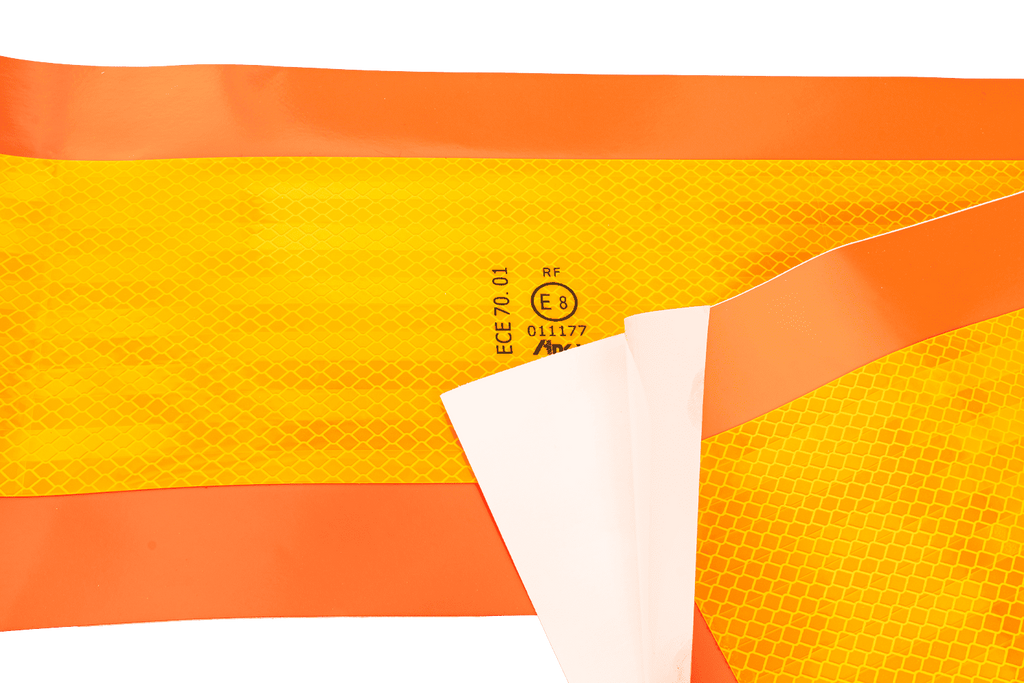 Reflecterende stickers kort HERMON lange voertuigmarkeringsplaten 565x196mm links+rechts