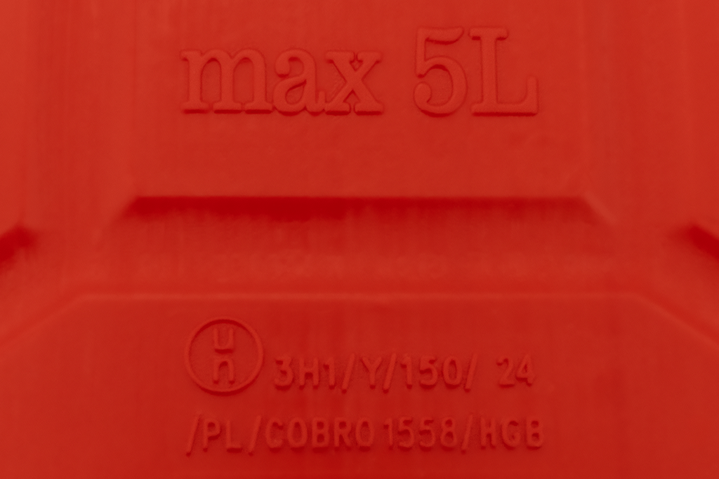 5L HERMON plastic jerrycan met trechter, rood