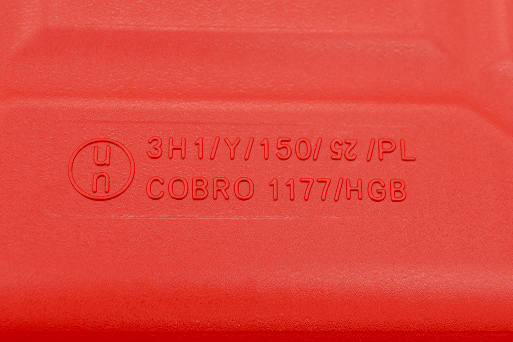 10L HERMON plastic jerrycan met trechter, rood