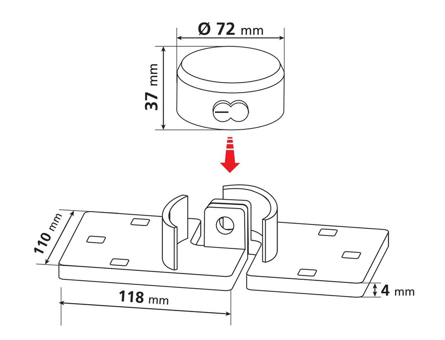 Diefstalbeveiligingsslot LAMP ZANNA TYTAN voor bussen, trailers en opleggers