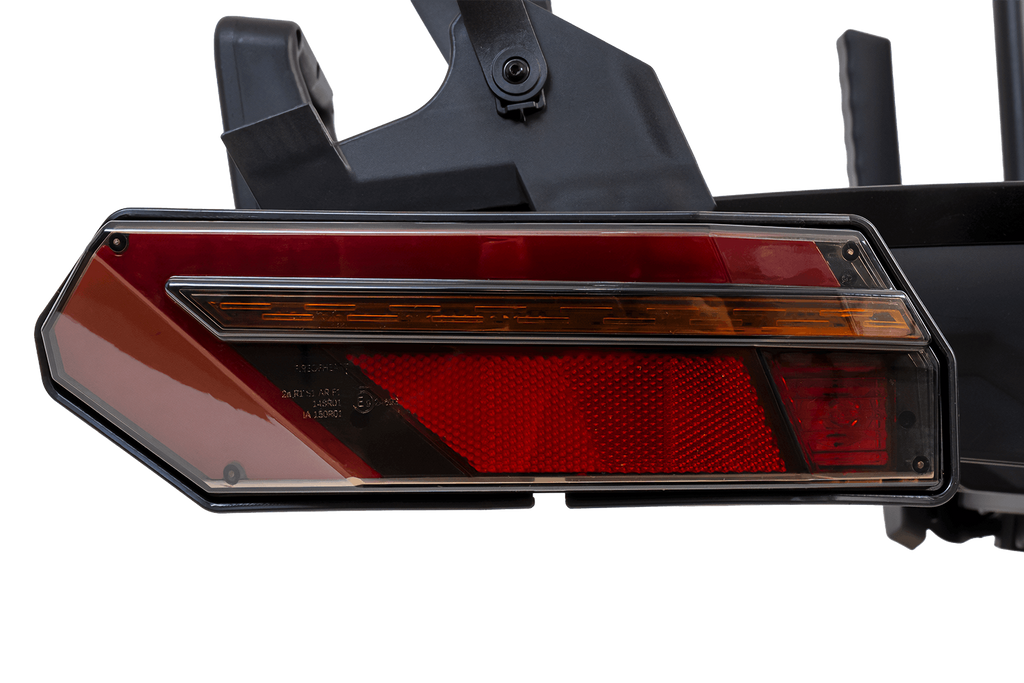 Inter Pack Velox 2 LED - opvouwbare fietsendrager voor op de trekhaak voor 2 fietsen met LED-verlichting (zwart)