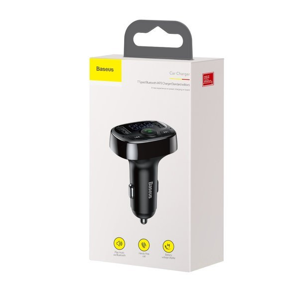 BASEUS T-type FM-transmitter Bluetooth 4.2 MP3 + autolader 2x USB 3.4A