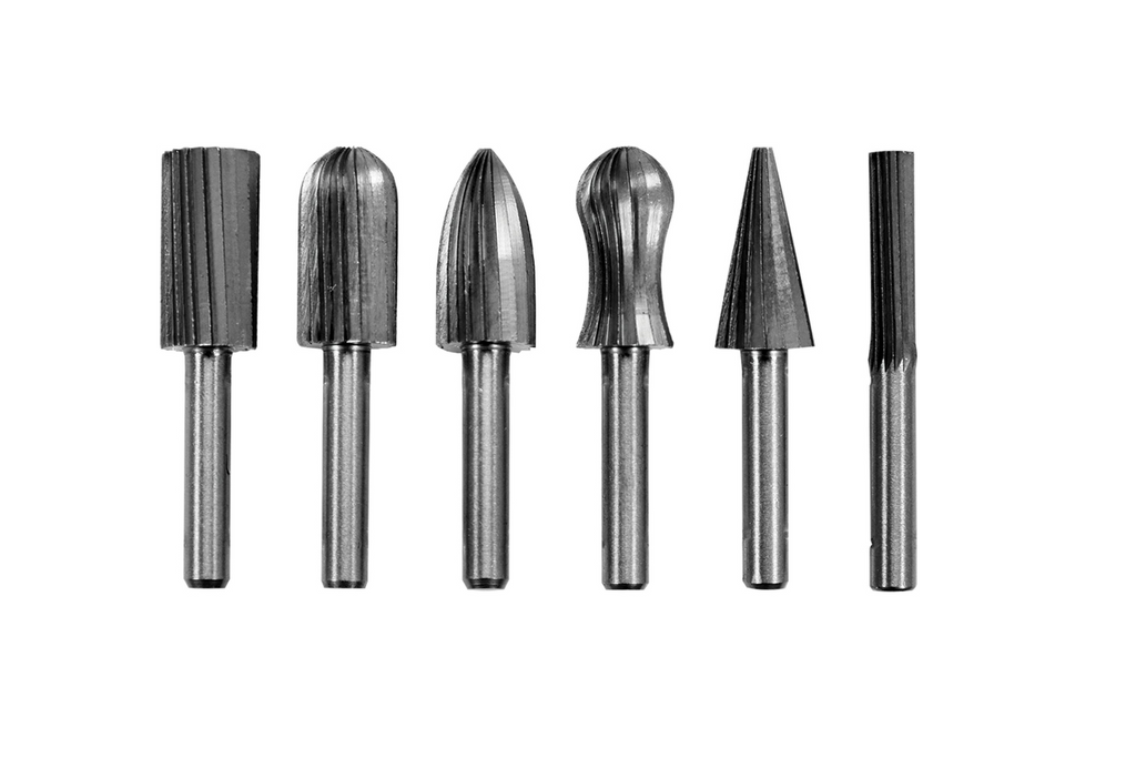 Set van YATO YT-61711 schachtfrezen voor metaal, 6 mm houder voor rechte slijpmachine, 6 stuks