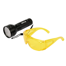 Zaklamp + veiligheidsbril set YATO YT-08581 UV-zaklamp 51 LED
