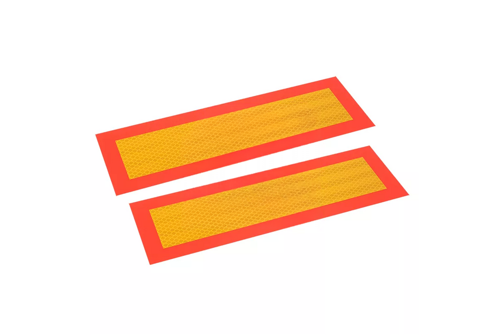 Een set van twee lange voertuigmarkeringsplaten HERMON "LAWETA" informatieplaten 100x300mm