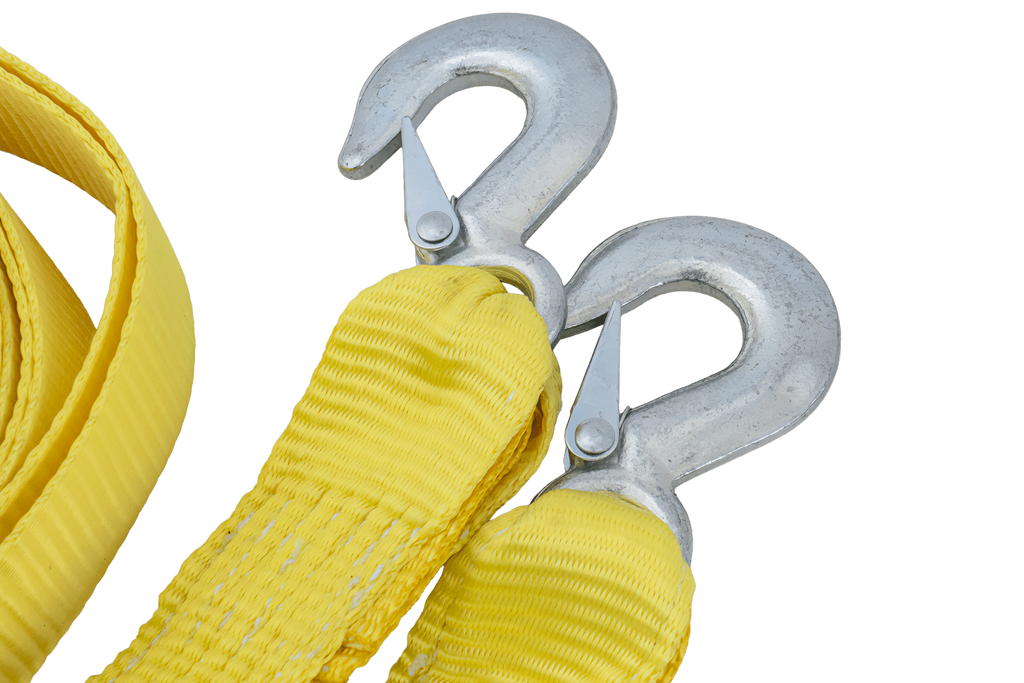 UNITRAILER sleepkabel met haken sleepband 3m/50mm/3t geel