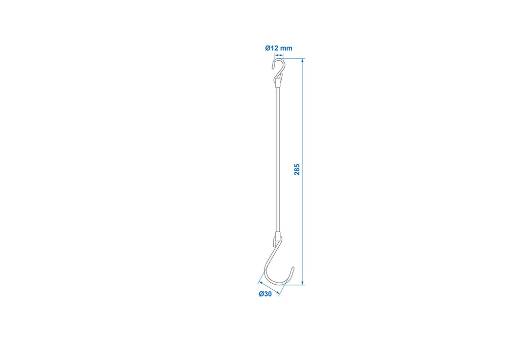 Set van vier veiligheidskabels met haken ProPlus 342130S lengte 285 mm