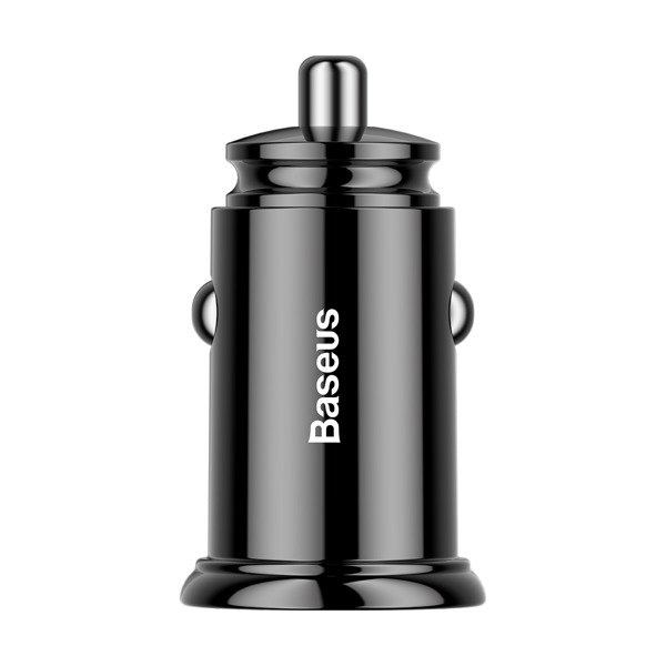 BASEUS Ronde plastic USB-A, USB-C 30W autolader