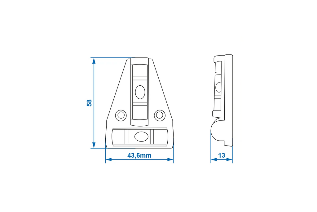ProPlus 341215 kruiswaterpas met magneet, T-vormige waterpas, 58x43,6 mm