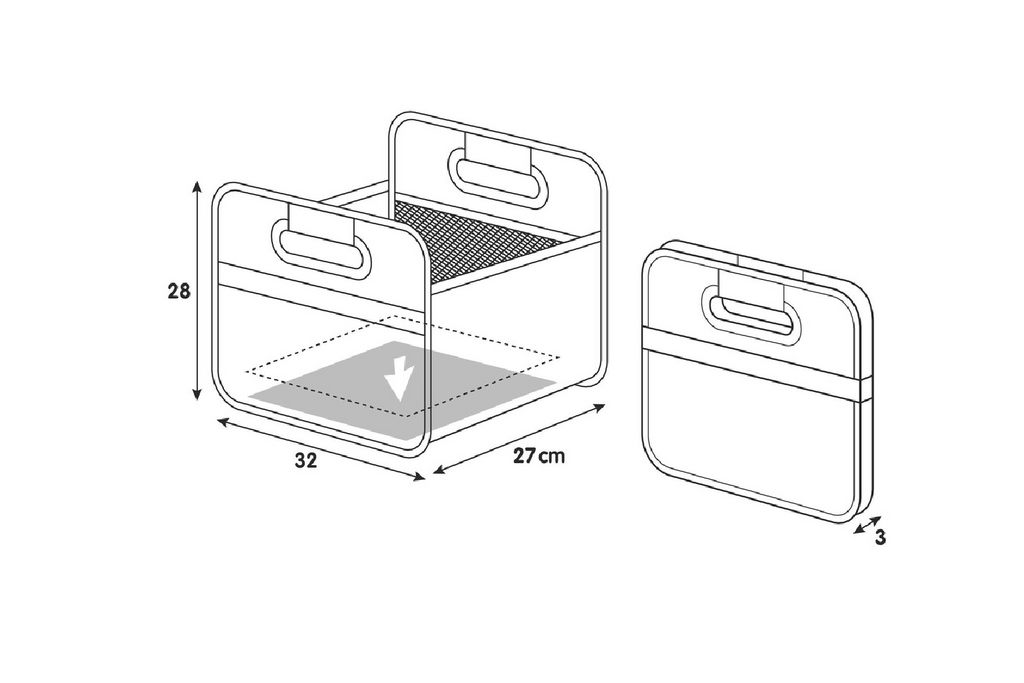 LAMPA Shop&amp;Store M boodschappenmand, opvouwbare opbergmand 32x27cm
