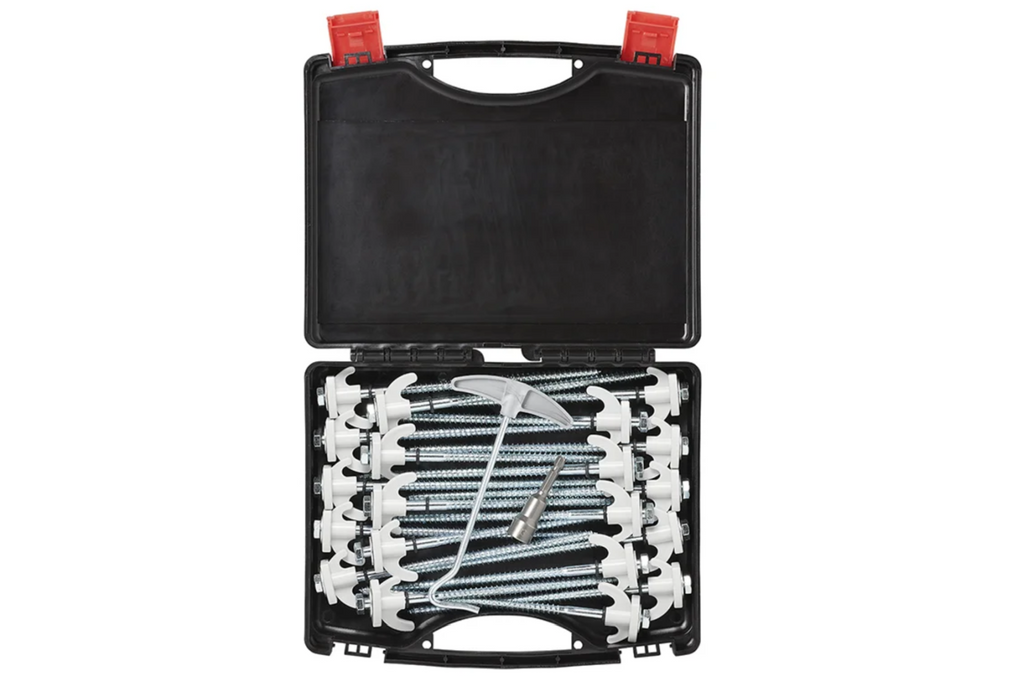 Set schroefbare tentpinnen voor ProPlus 365014 metalen pinnen met haak 20x20cm