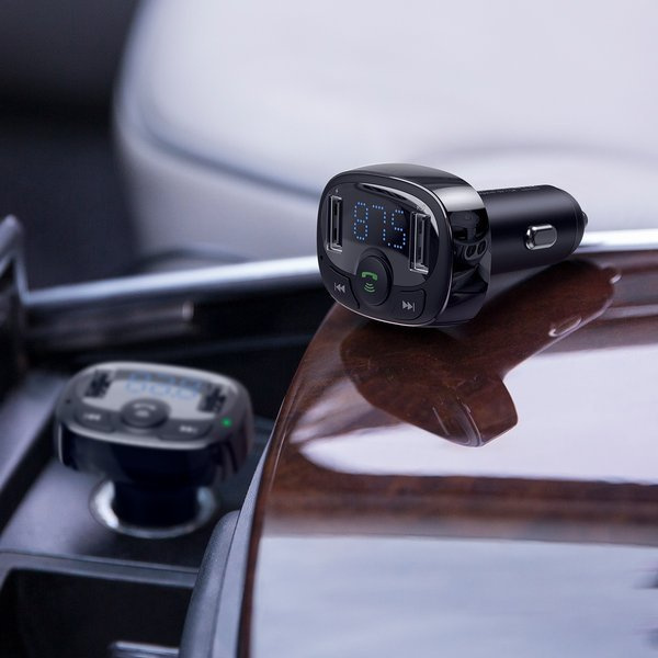 BASEUS T-type FM-transmitter Bluetooth 4.2 MP3 + autolader 2x USB 3.4A