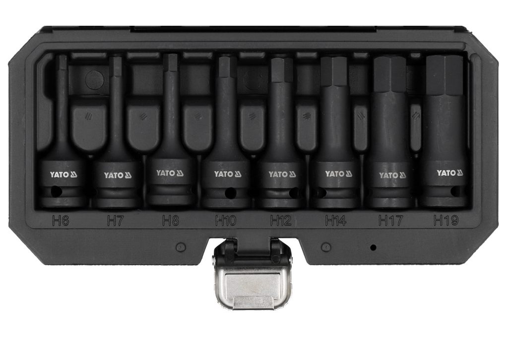 YATO YT-1066 zeskantige slagmoersleuteldoppen 6-19 mm, 8 stuks.