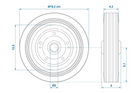 Reservewiel voor ProPlus 341540 massief rubberen neuswiel 200x50mm