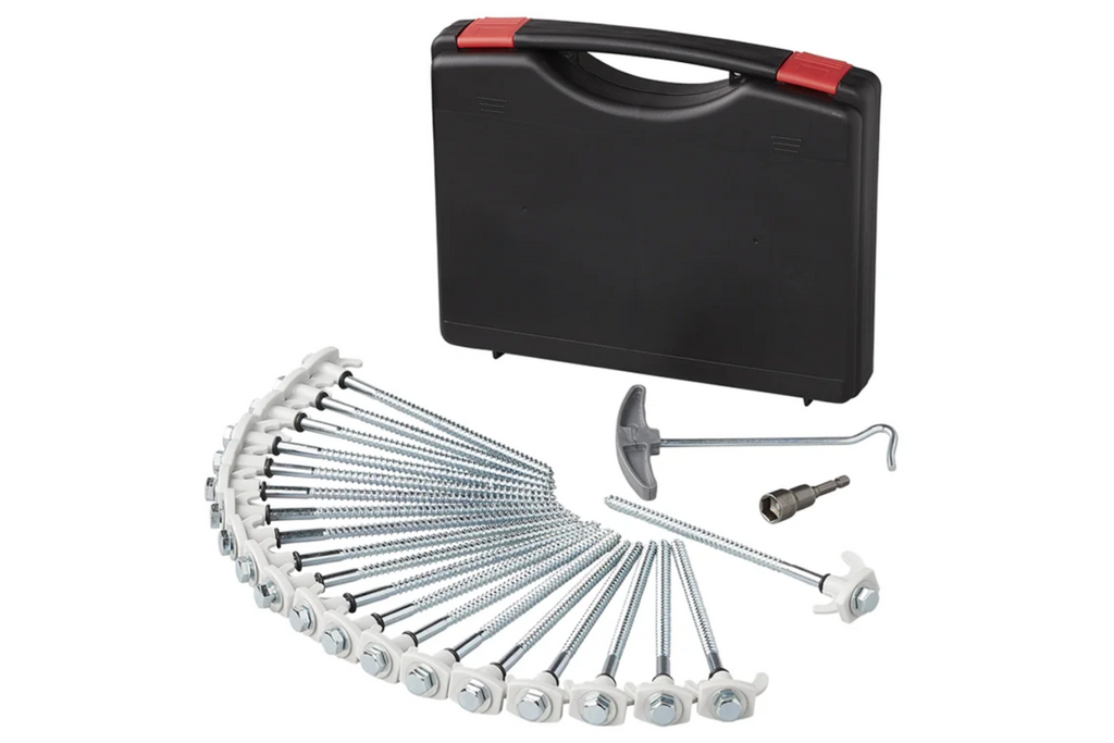 Set schroefbare tentpinnen voor ProPlus 365014 metalen pinnen met haak 20x20cm