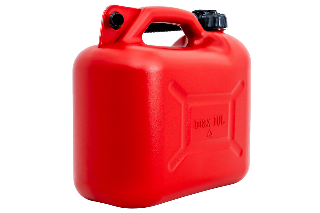 10L HERMON plastic jerrycan met trechter, rood
