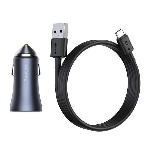 BASEUS Golden Pro 2xUSB 40W autolader set + USB-kabel