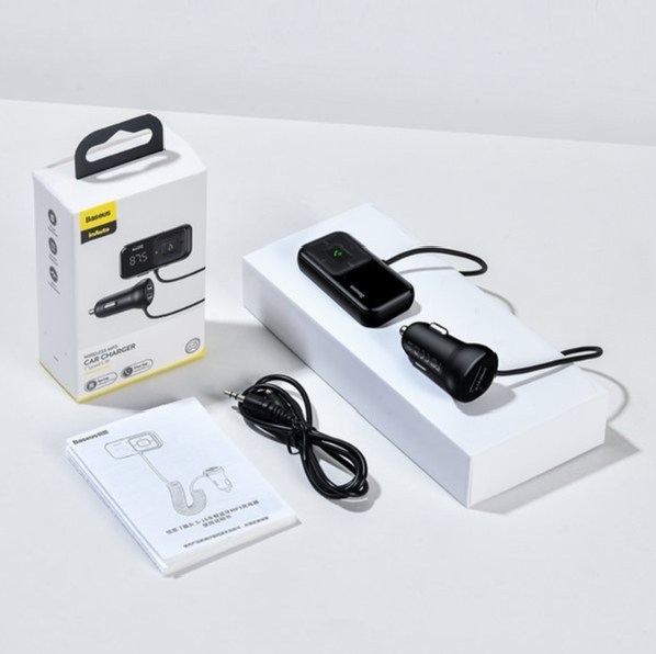 FM-zender BASEUS T typed S-16 bluetooth 5.0 MP3 + autolader 2x USB