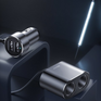 BASEUS hoogrendements autolader met 2x USB-poorten en 2x sigarettenaanstekeraansluiting, 80W