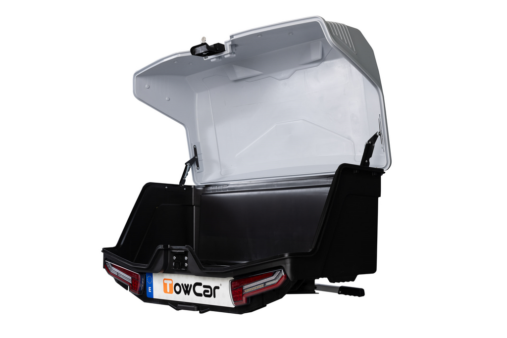 Towbox Alpha klassiek grijs - bagagebox voor montage op de trekhaak