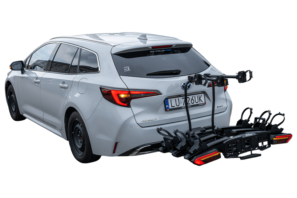 Inter Pack Velox 3 LED - opvouwbare fietsendrager voor op de trekhaak, geschikt voor 3 fietsen, met LED-verlichting