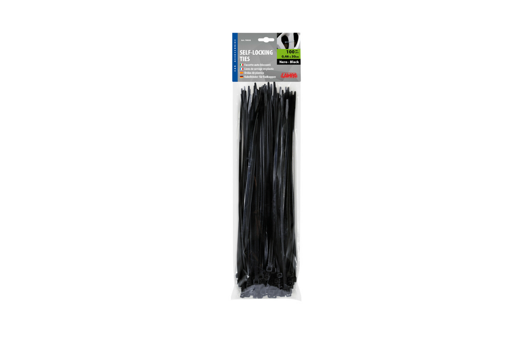 LAMPA kabelbinders 70038 zwarte kabelbinders 30 cm 100 stuks.