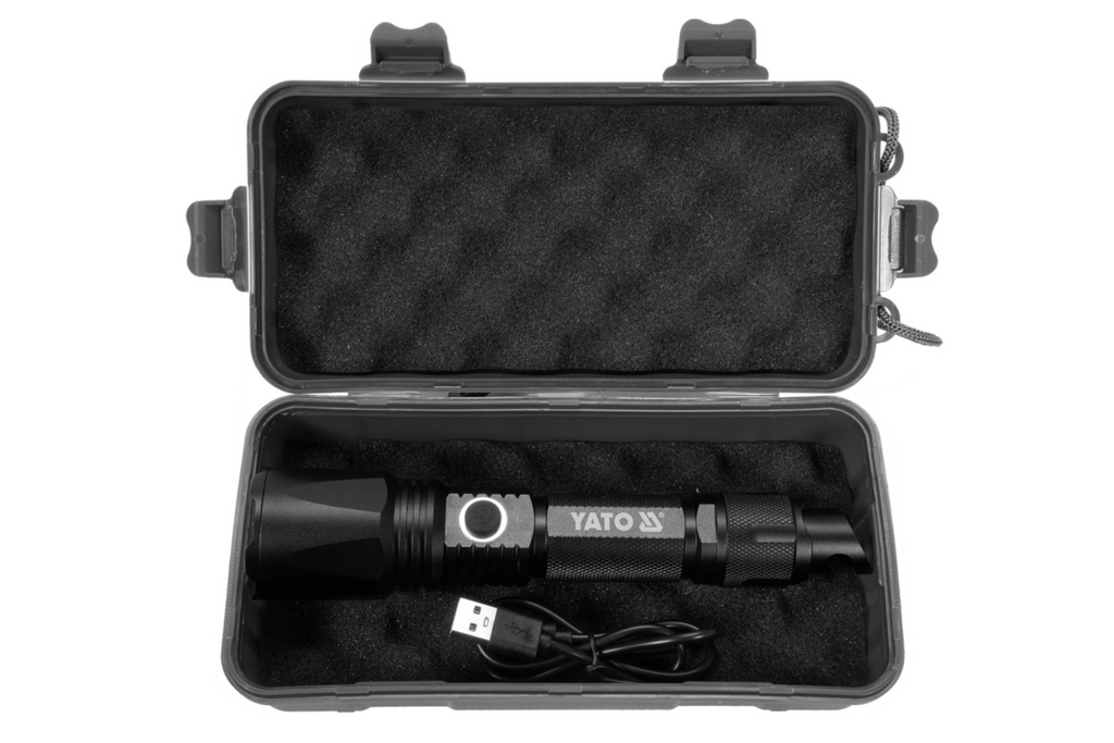 YATO YT-08559 LED 900lm multifunctionele zaklamp, powerbank, flesopener, noodhamer