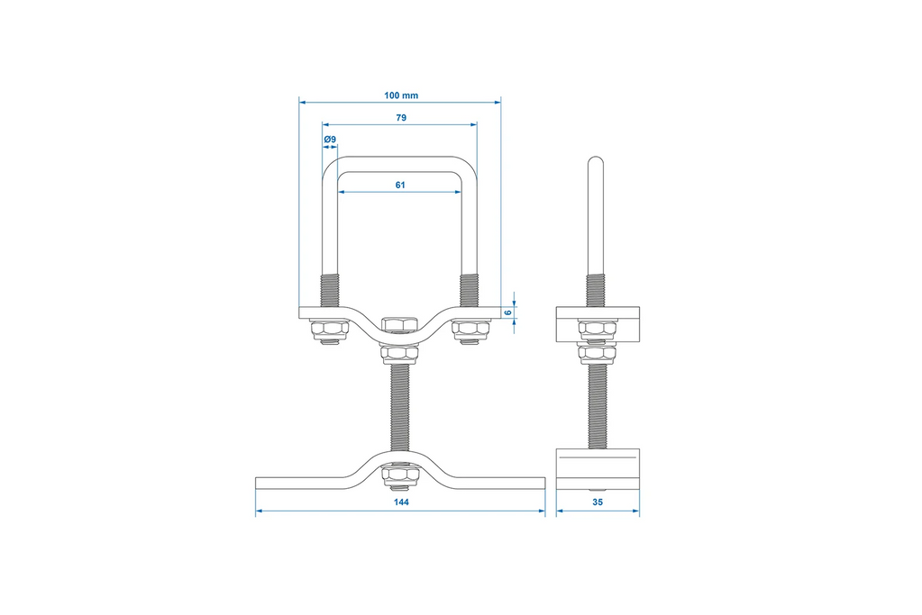 ProPlus aanhanger reservewielhouder voor profiel 60x60mm