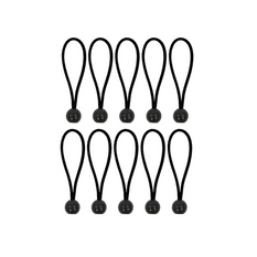 Set touwen voor het vastzetten van tentluifels ProPlus 365644 rubberen touwen met bol 15 cm 10 stuks.