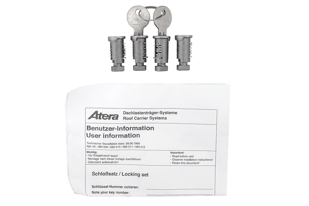 Atera slot- en sleutelset (4 stuks + 2 sleutels) 083010