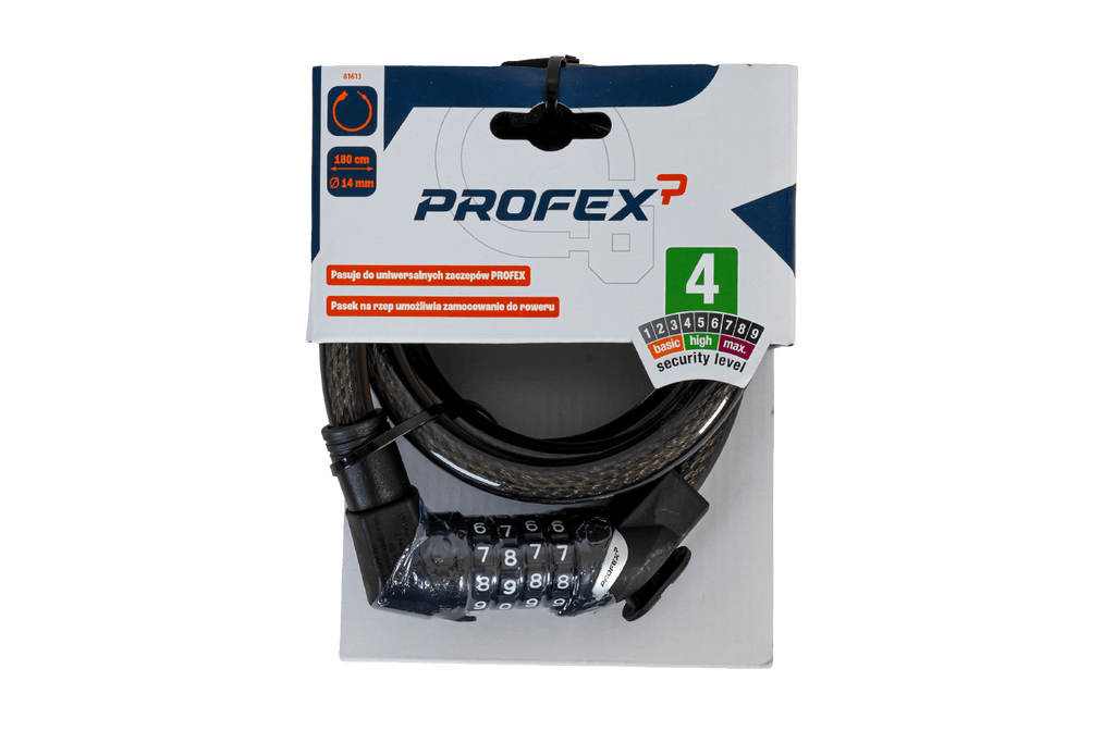 PROFEX 81613 fietsslot met cijferslot, 180 cm lang