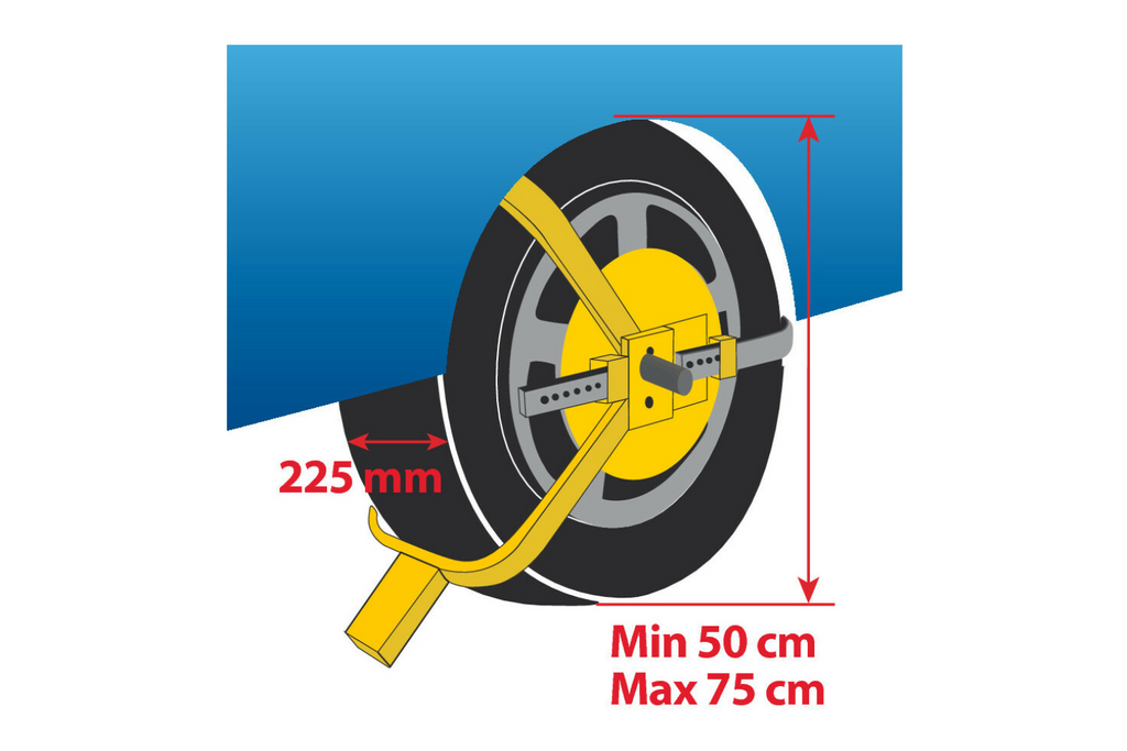 Wielvergrendeling LAMP WHEEL CLAMP antidiefstalbeveiliging voor wielen van 13–18 inch