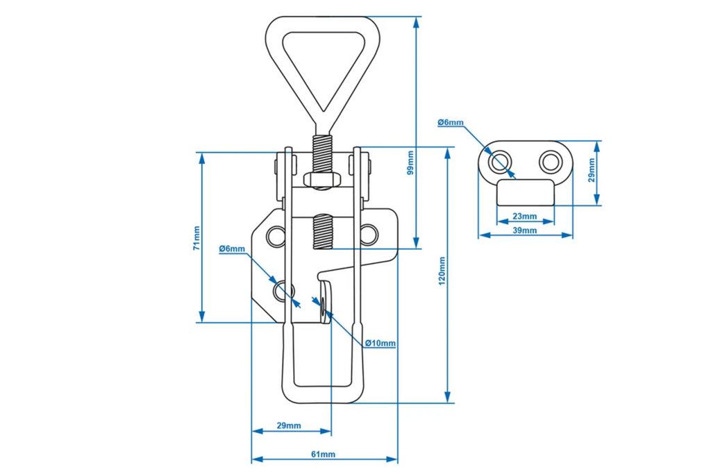 Zijkoppeling met ProPlus-sluiting 342114 complete aanhanger zijsluiting 160-180 mm