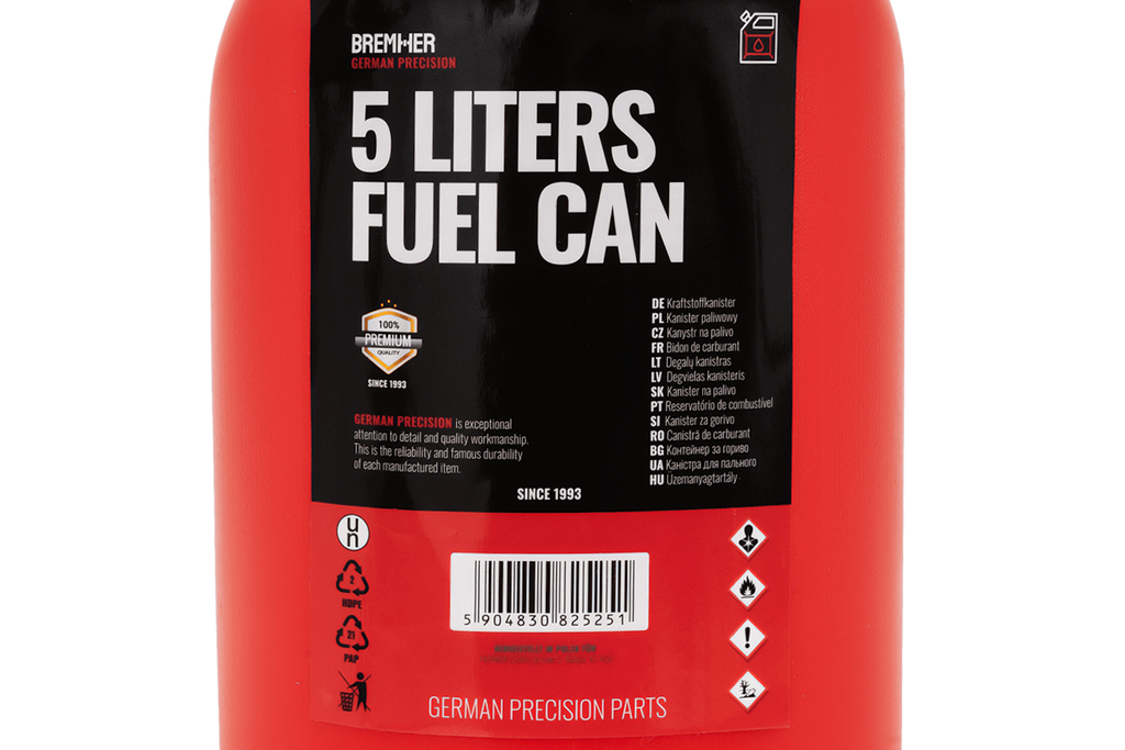 5L HERMON plastic jerrycan met trechter, rood