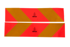 Stickers, reflecterende stickers, korte HERMON, markeringsplaten voor zware voertuigen, 565x132mm, links+rechts