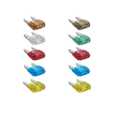 ProPlus 490371S mini-zekeringen met mesje, gemengd 12V/24V, set van 10 stuks.