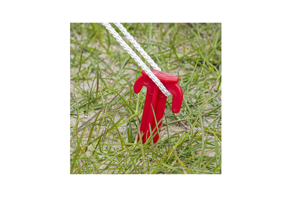 Set van zes ProPlus tentharingen 364824, kunststof haringen voor het bevestigen van scheerlijnen, 19 cm.