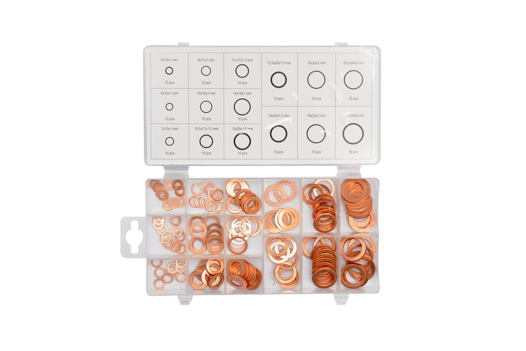 YATO YT-06871 koperen ringen set van 150 stuks.
