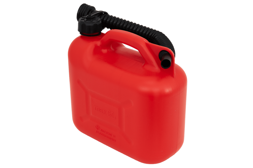 5L HERMON plastic jerrycan met trechter, rood