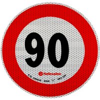 Reflecterende sticker LAMP snelheidslimiet 90 km/u bord B-33