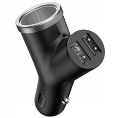 BASEUS Y Type 2xUSB autolader, sigarettenaansteker aansluiting 40W