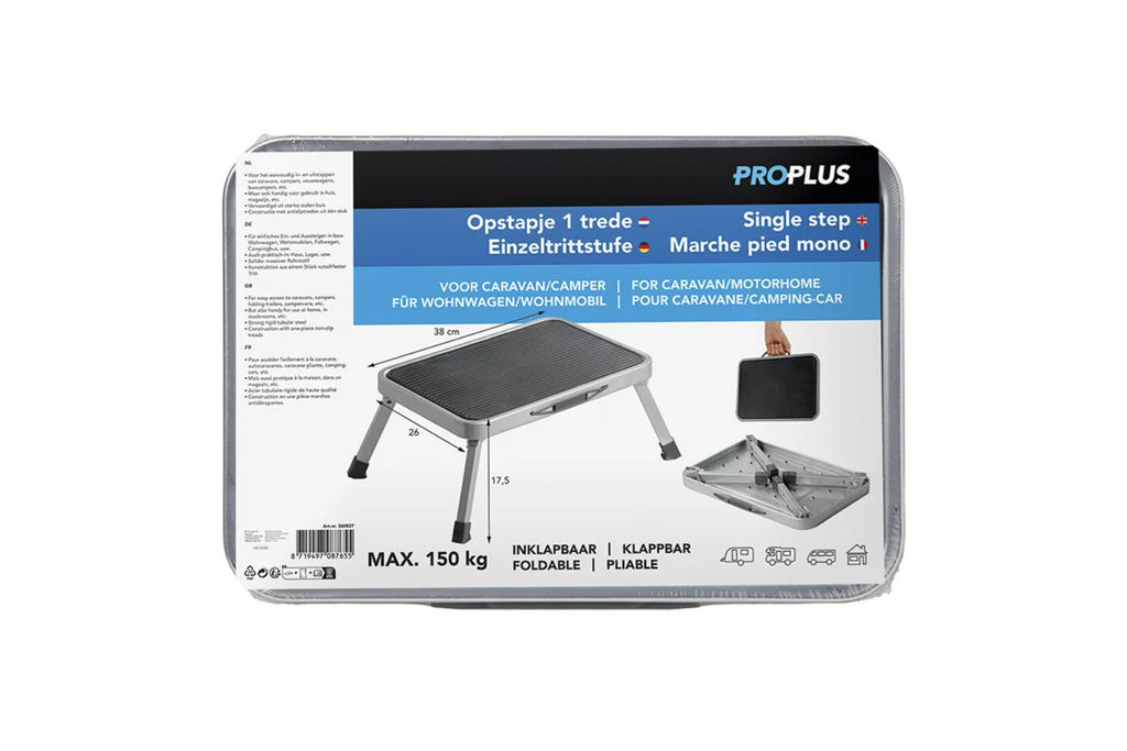 ProPlus 360827 opstapje voor aanhanger, inklapbaar opstapje, 150 kg