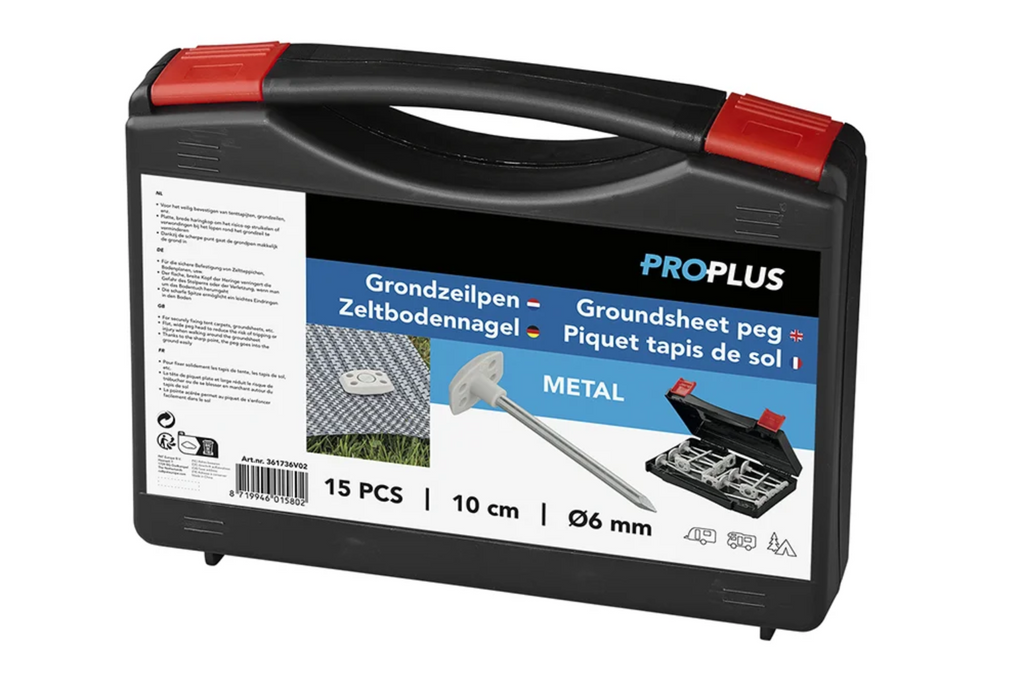 Set tentstokken ProPlus 361736V02 metalen stokken in een doos, 15 stuks.
