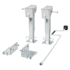 Set van twee uitschuifbare steunen met slinger en ProPlus 361500-montage voor een 1000 kg vlakke aanhanger (290-460 mm).