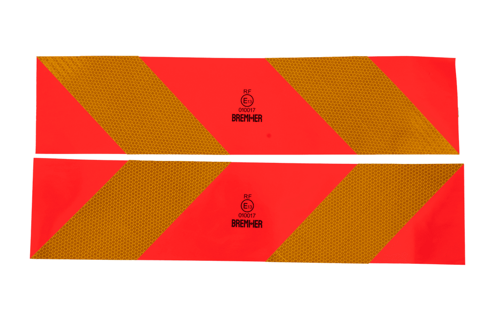 Stickers, reflecterende stickers, korte HERMON, markeringsplaten voor zware voertuigen, 565x132mm, links+rechts